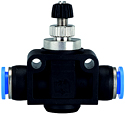 Unidirectional flow control valves with plug connection, straight type »Blue Series«
