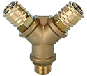 Brass distributors , with quick disconnect couplings DN 7.2